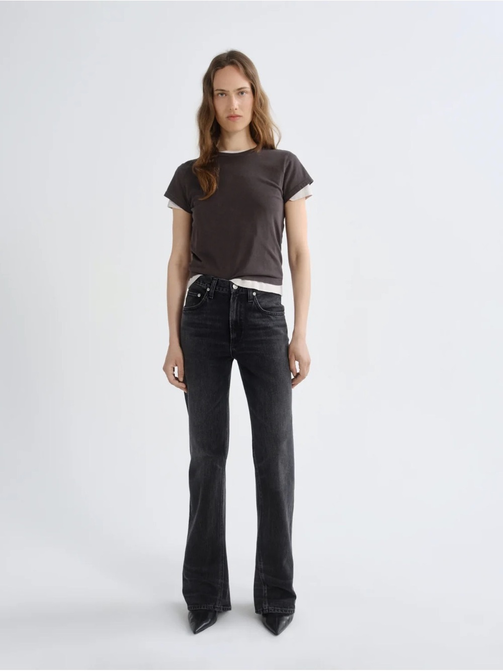 NWT AGOLDE Mid Rise Kick Boot in Obscure | 26